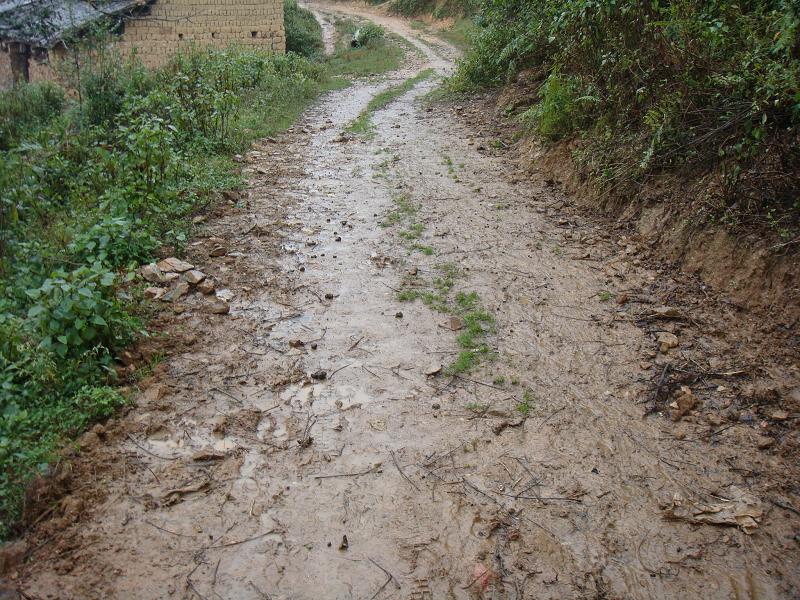 村內泥濘的道路