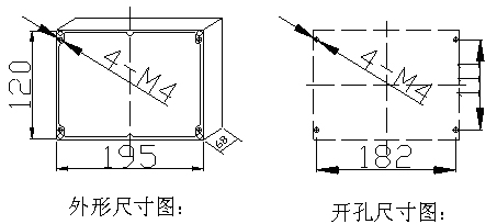 脈衝控制儀外型及安裝尺寸