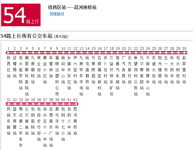 包頭公交54路