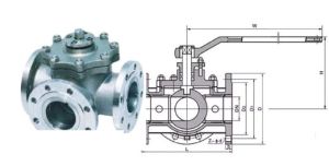 T型三通球閥結構圖