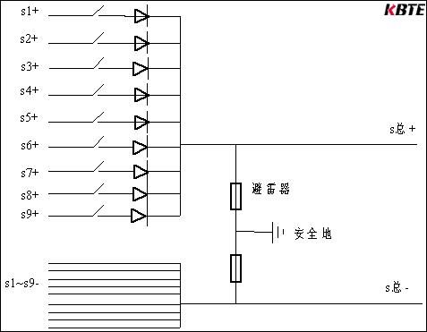 光伏防雷匯流箱接線圖