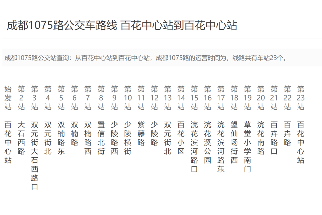 成都公交1075路