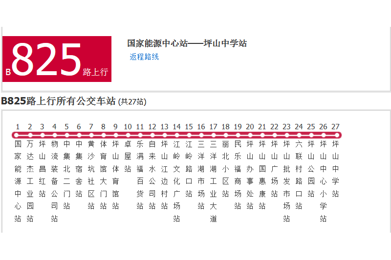 深圳公交B825路