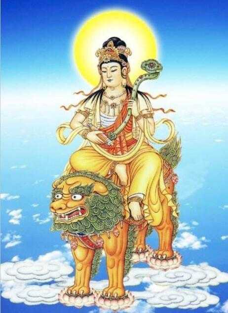 文殊跨青獅子