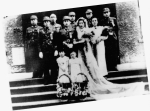 1945年，鄭黎亞和楊應彬的結婚照