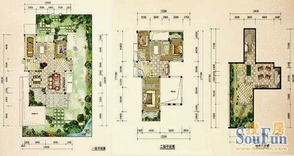 藍光紫檀山紫園A4戶型4室3廳5衛1廚347.00㎡