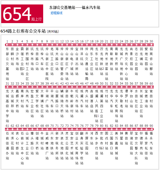 東莞公交654路