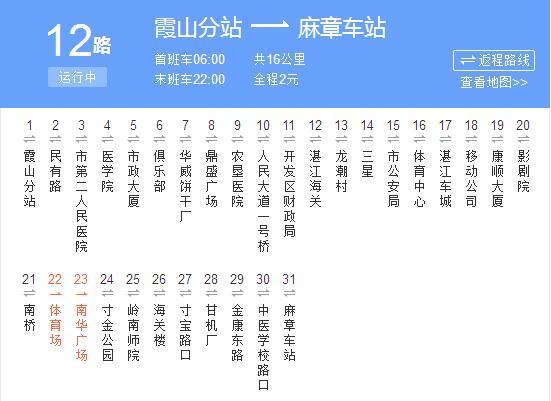 湛江公交12路