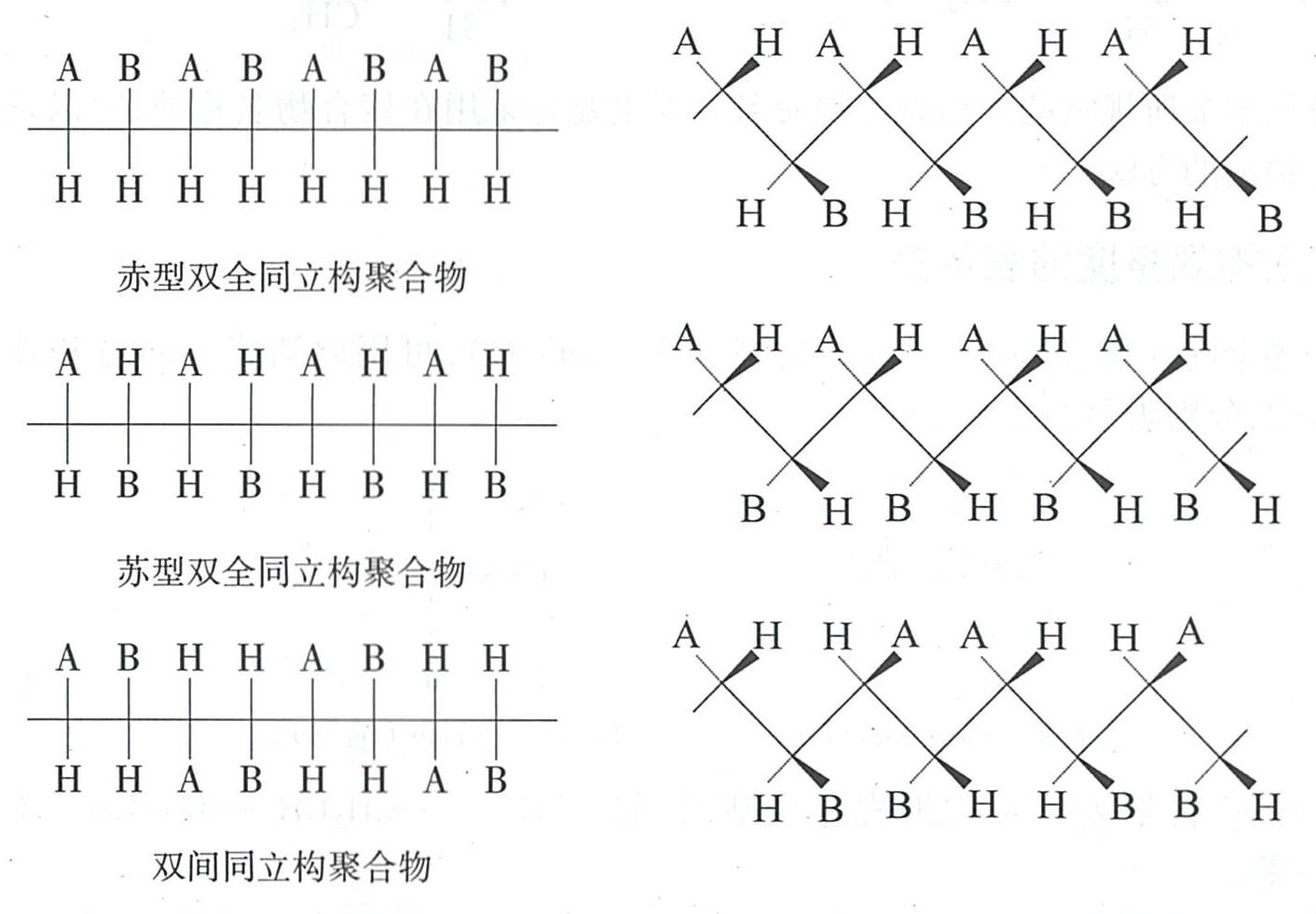 含有兩個手性碳原子的手性異構重複單元