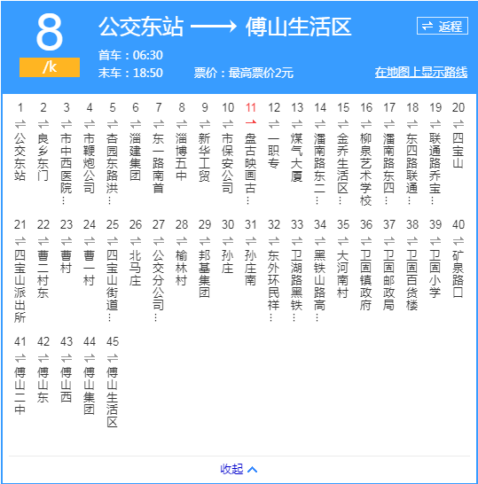 淄博公交8路