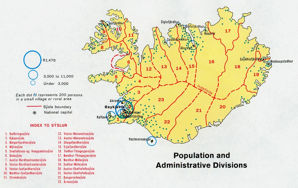 冰島行政區劃（含人口數據）