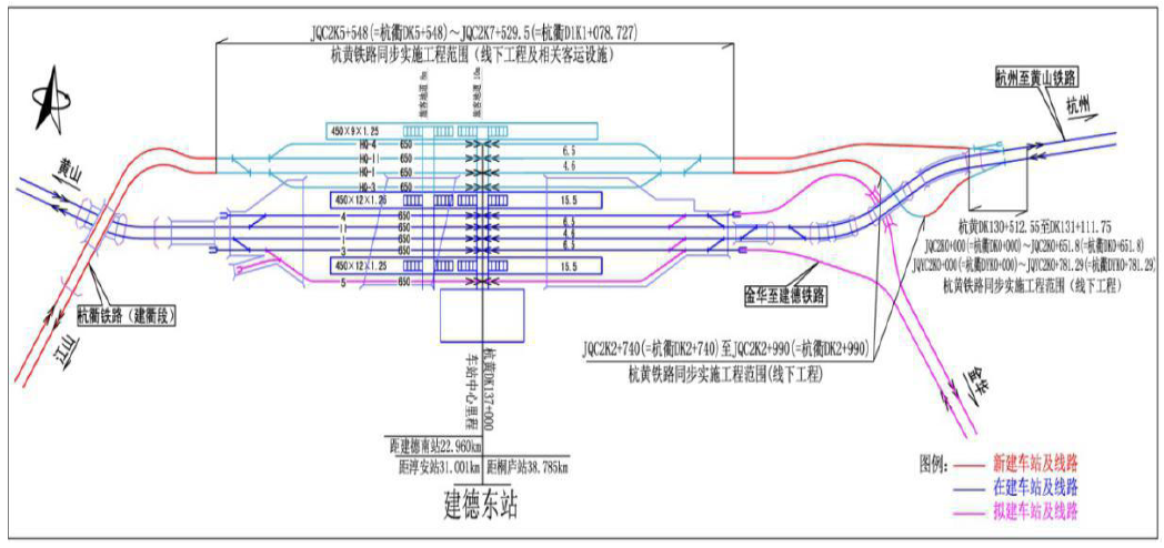 建德站站場規模示意圖