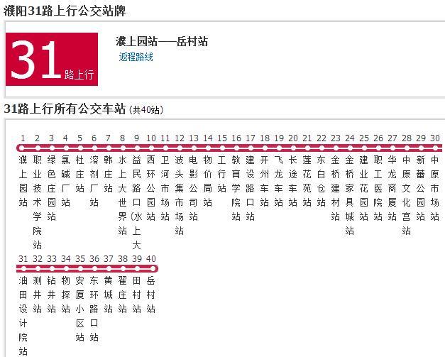 濮陽公交31路