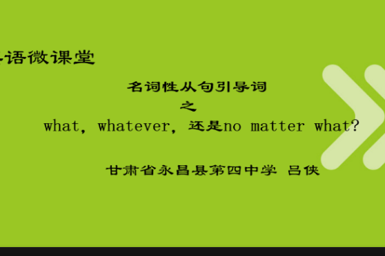 名詞性從句引導詞之what,whatever還是no matter what?