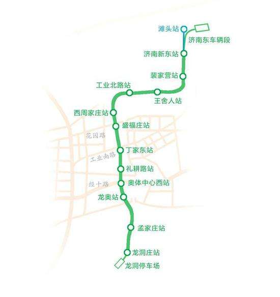 濟南軌道交通3號線線路走向圖