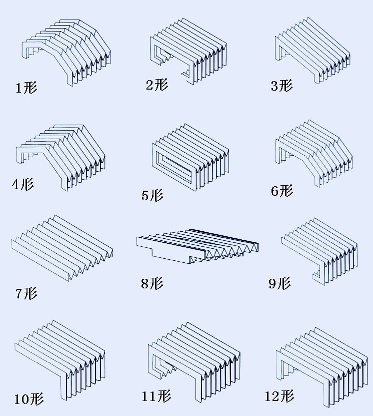 風琴式工具機導軌防護罩形式圖