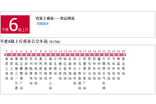 平度公交6路