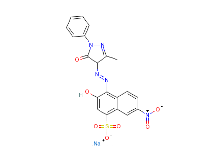 4-[（4,5-二氫-3-甲基-5-氧代-1-苯基-1H-吡唑-4-基）偶氮]-3-羥基-7-硝基-1-萘磺酸單鈉鹽