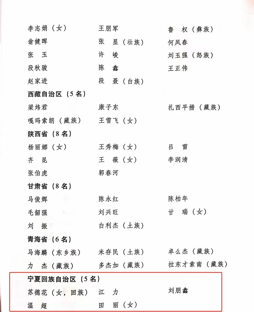 第二屆全國鄉村振興青年先鋒名單