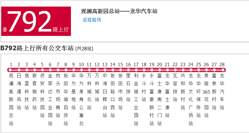 深圳公交B792路