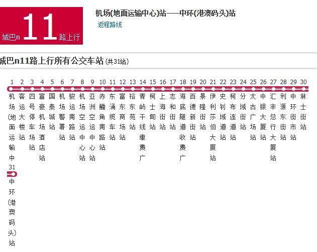 香港公交城巴12m路