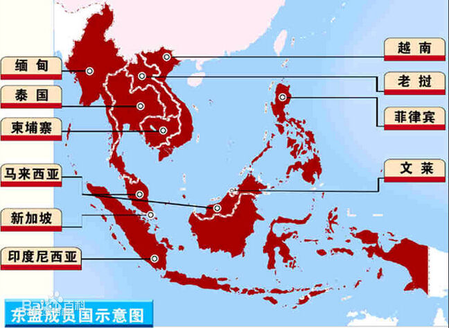 東協成員國示意圖