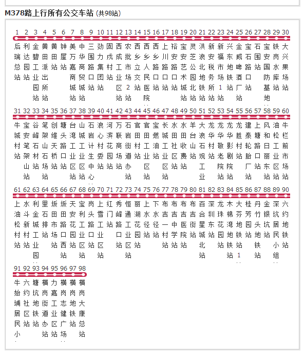 深圳公交M378路