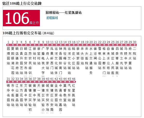 宿遷公交106路