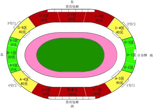 2013年航海體育場場區座位示意圖