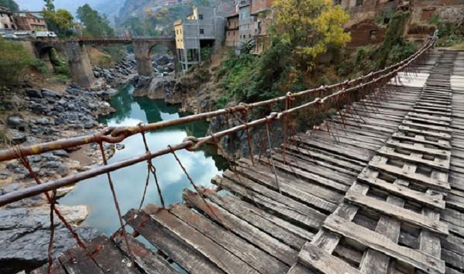 江底鐵索橋