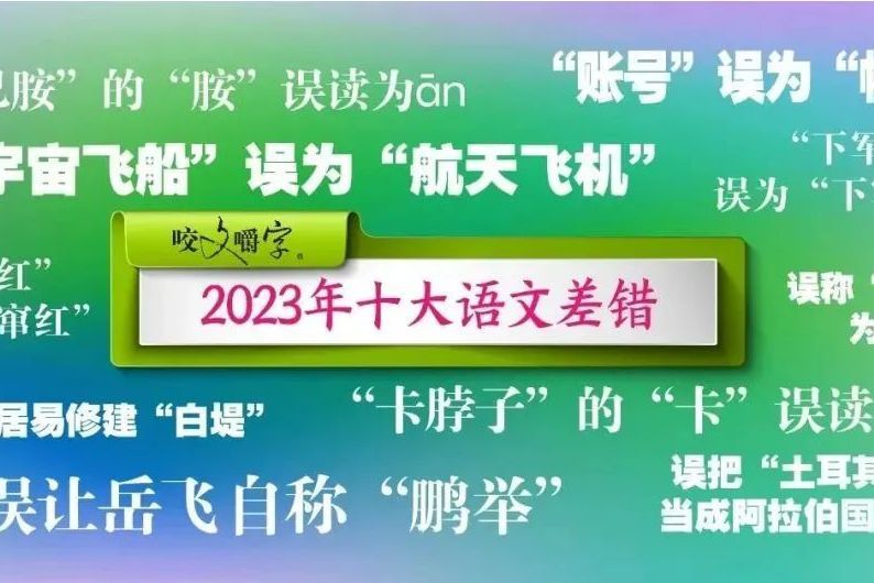 2023年十大語文差錯