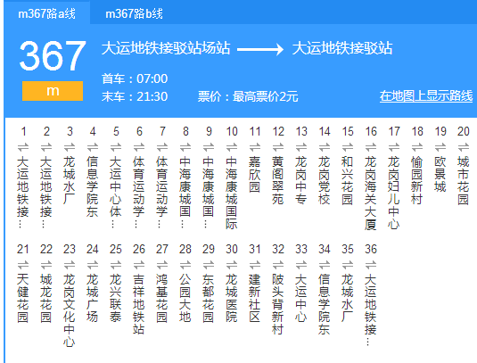 深圳公交M367路