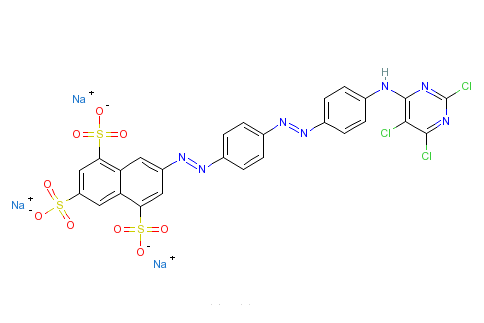 3-[[4-[[4-[（2,5,6-三氯嘧啶-4-基）氨基]苯基]偶氮]苯基]偶氮]萘-1,5,7-三磺酸鈉