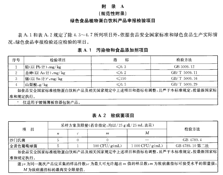 綠色食品：植物蛋白飲料