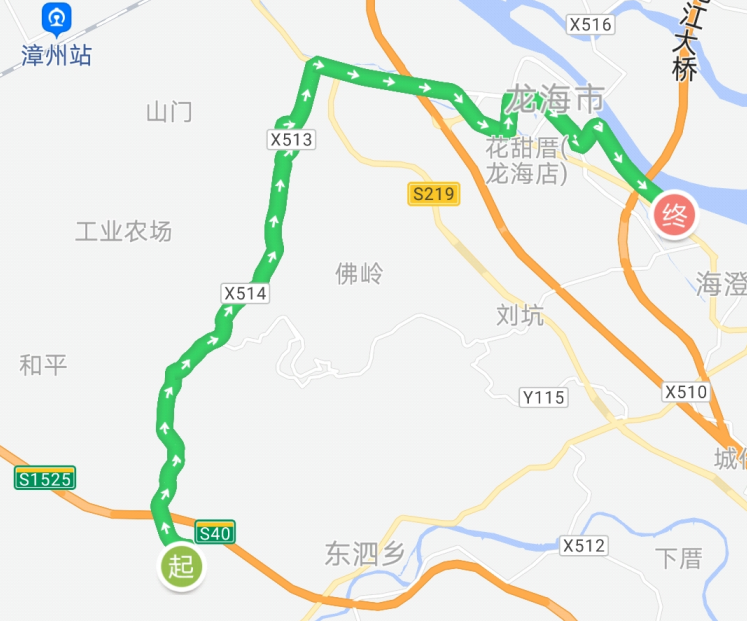 龍海公交32路下行路線圖