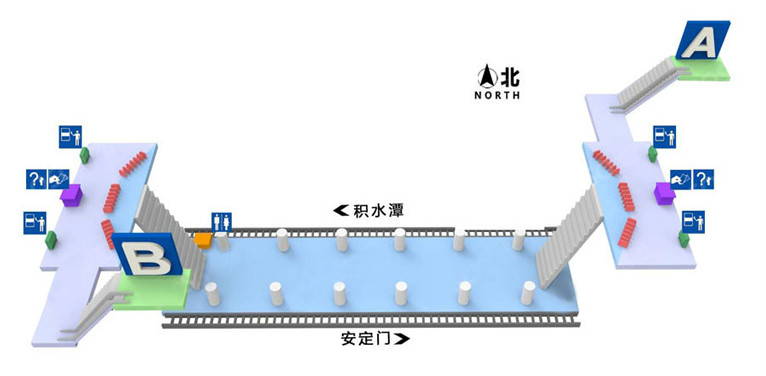 鼓樓大街站站內立體圖（2號線）