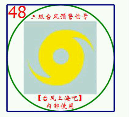 全國處自製颱風登入前預警圖示