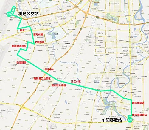 拆分後的826路運行線路圖