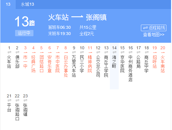 商丘公交13路