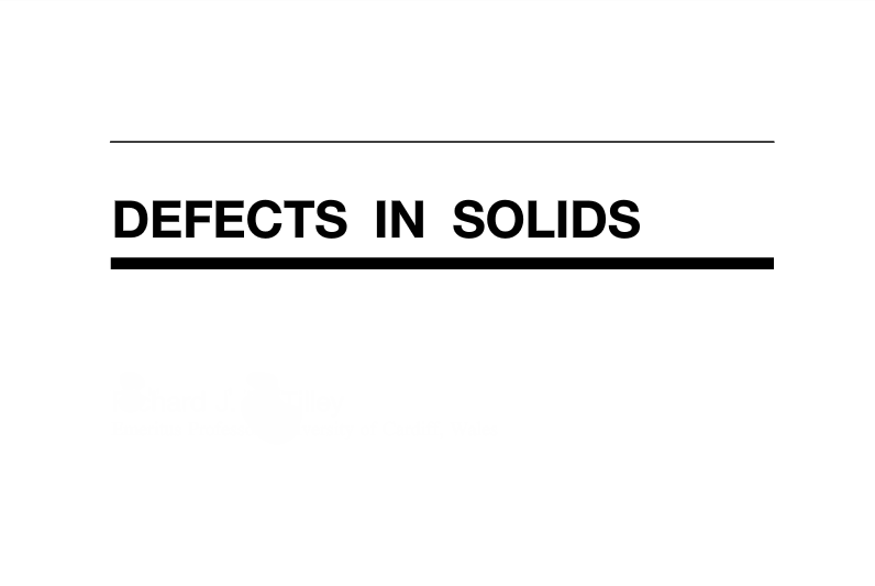 Defects in Solids