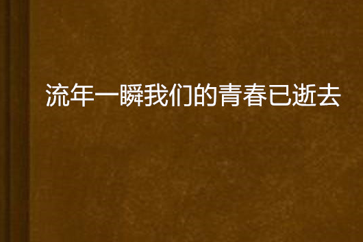 流年一瞬我們的青春已逝去