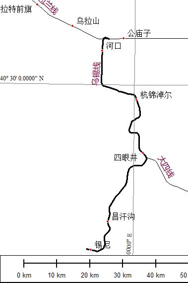 烏錫鐵路地圖