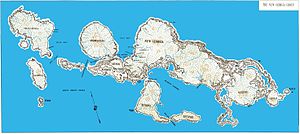 科隆班加拉島是位於圖上方的圓形島嶼
