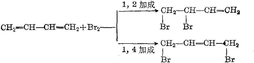 1，3-丁二烯與溴反應