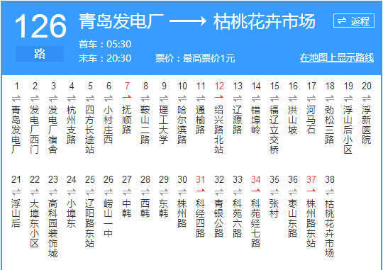 青島公交126路