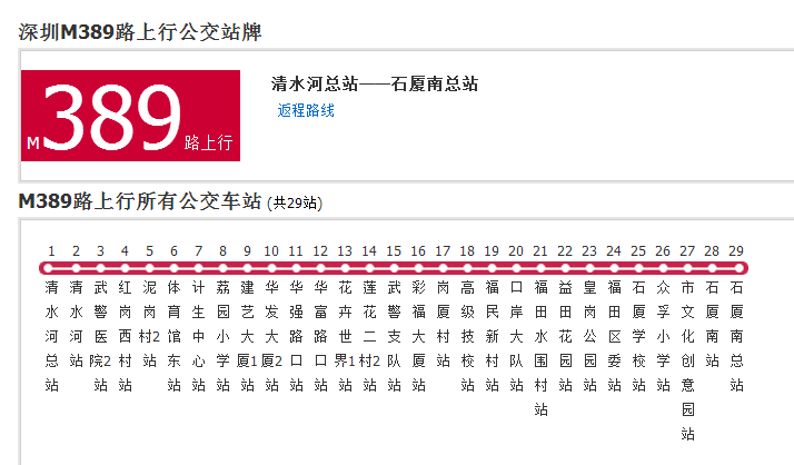 深圳公交M389路