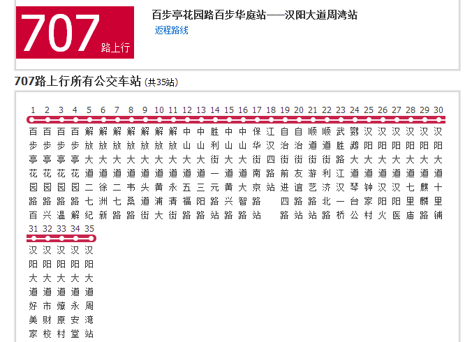 武漢公交707路