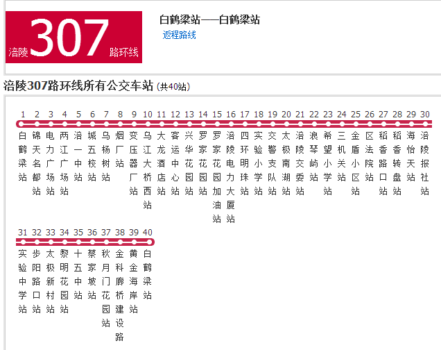 涪陵公交307路環線