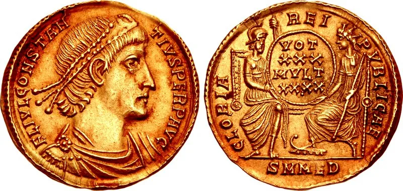 康斯坦丁烏斯二世發行的金幣