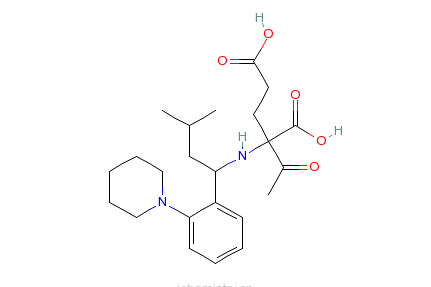 (S)-3-甲基-1-[2-（1-哌啶基）苯基]丁胺。N-乙醯-L-谷氨酸鹽